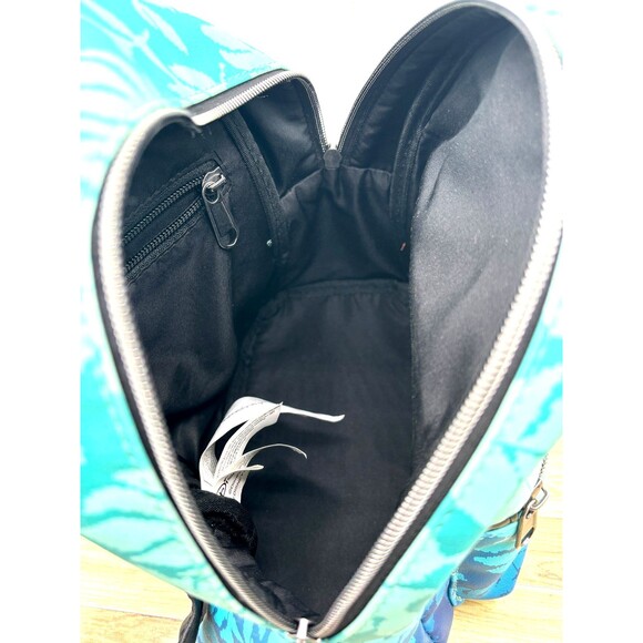 Disney Lilo & Stitch Loungefly Blue Tropical Leaves Mini Backpack Zippered EUC - Picture 9 of 16